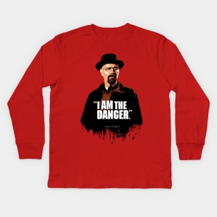 Walter White/Heisenberg - I AM THE DANGER - Breaking Bad Kids Long Sleeve T-Shirt